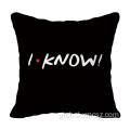 Digital Print Couple Cushion Cover Black Letters Printed Customized Cushion Cover Supplier